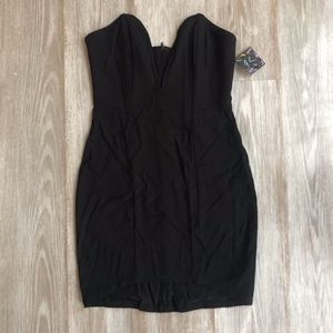 NastyGal Black Strapless Dress